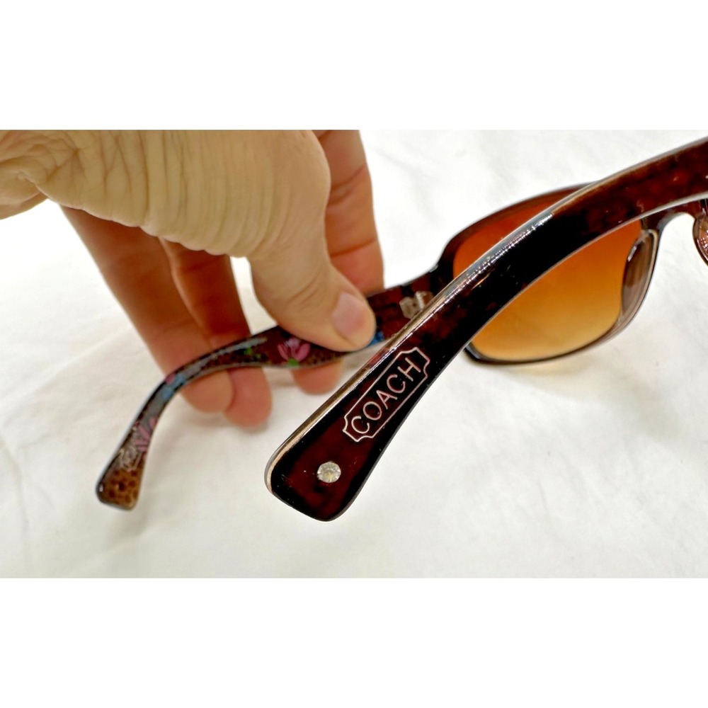 Coach Sunglasses Peony W604 Floral Brown Gradient C Logo 60 18 135 - Picture 9 of 14